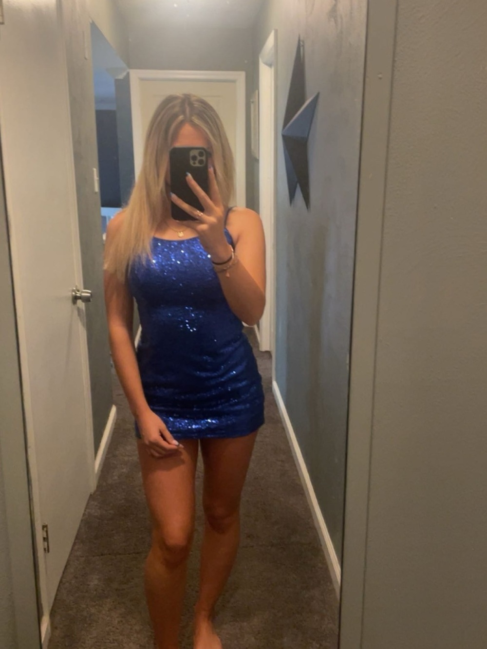 Royal Blue Sequin Mini Dress